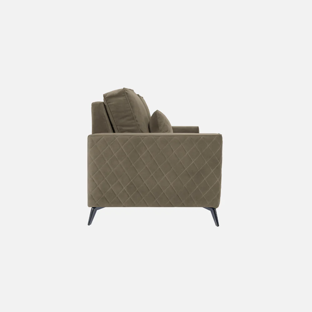 Eden Quartz Brown Fabric 3 Seater Sofa With Lounger - Image 7