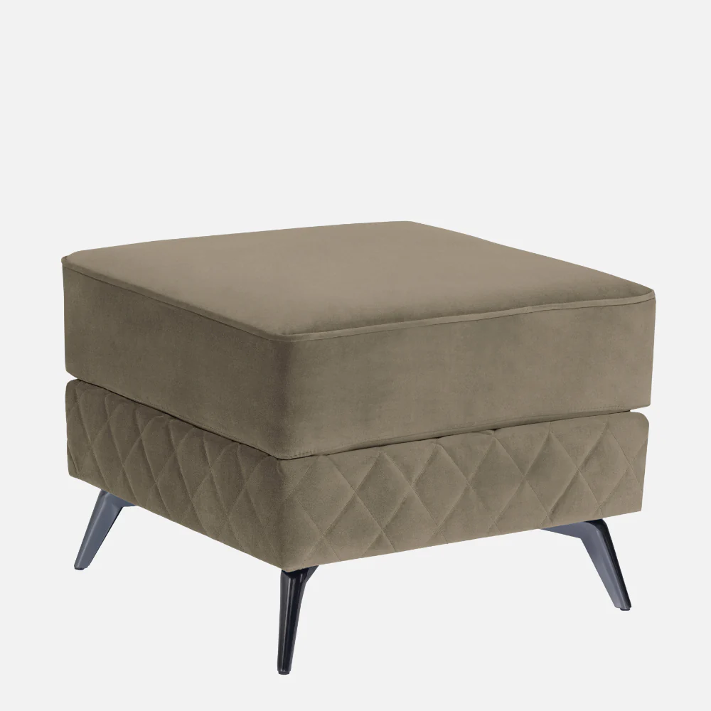 Eden Quartz Brown Fabric Ottoman - Image 3