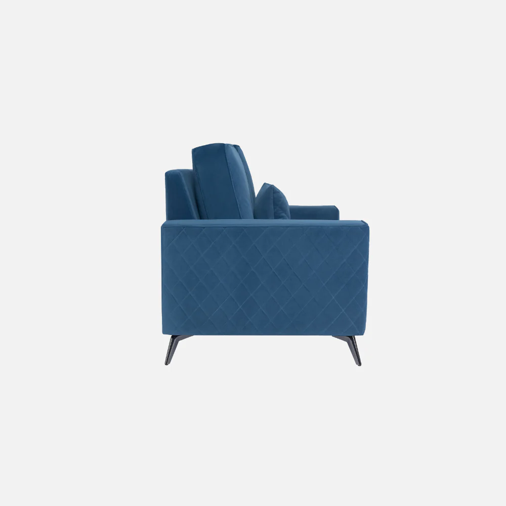 Eden Sapphire Blue Fabric 2 Seater Sofa - Image 6