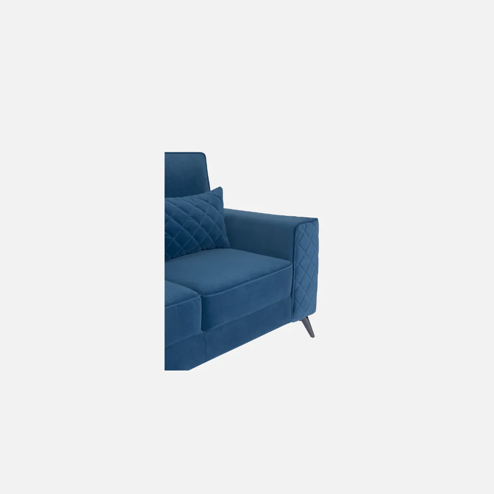 Eden Sapphire Blue Fabric 3 Seater Sofa With Lounger - Image 7