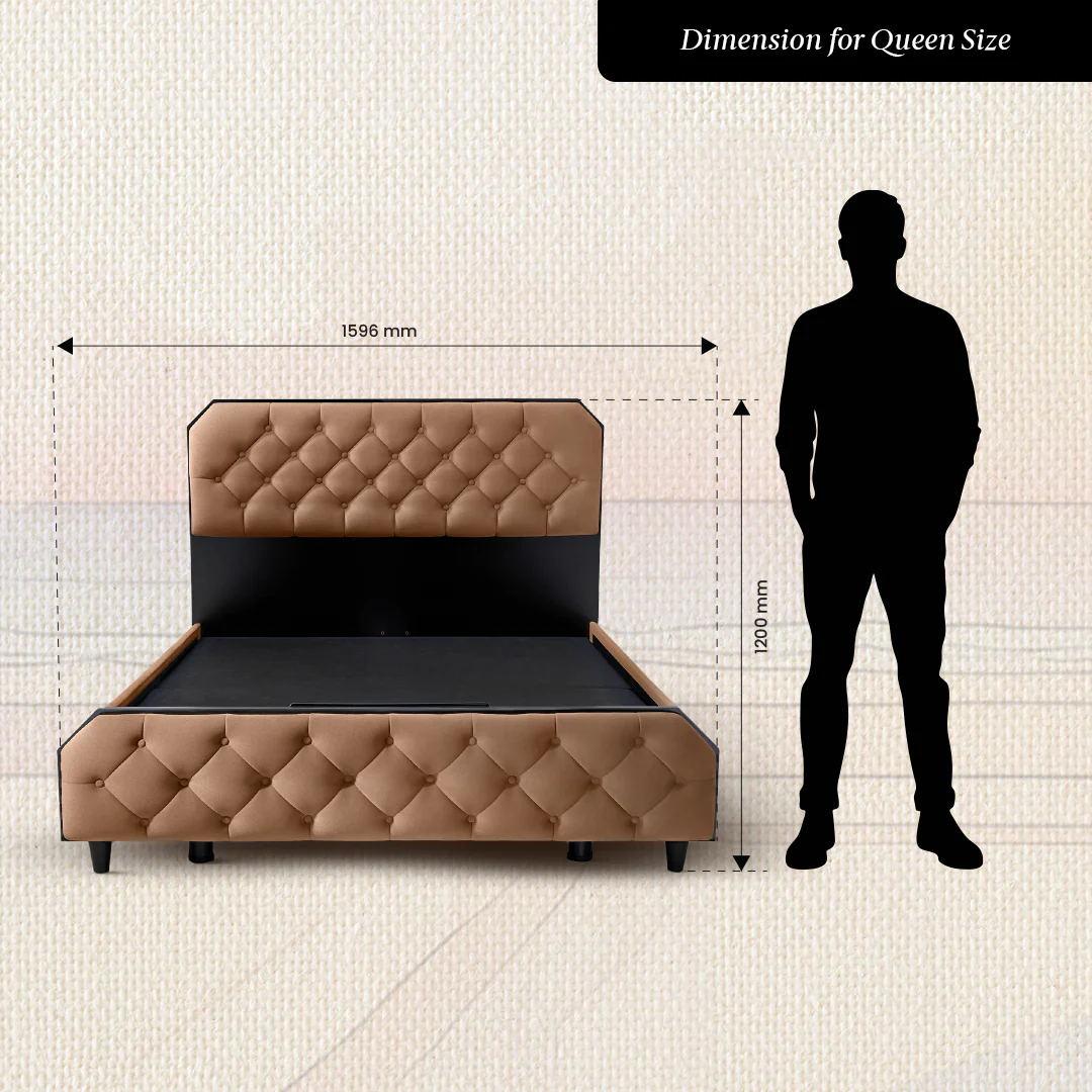 Serene Tiger's eye Upholstered Bed - Brown - Image 4