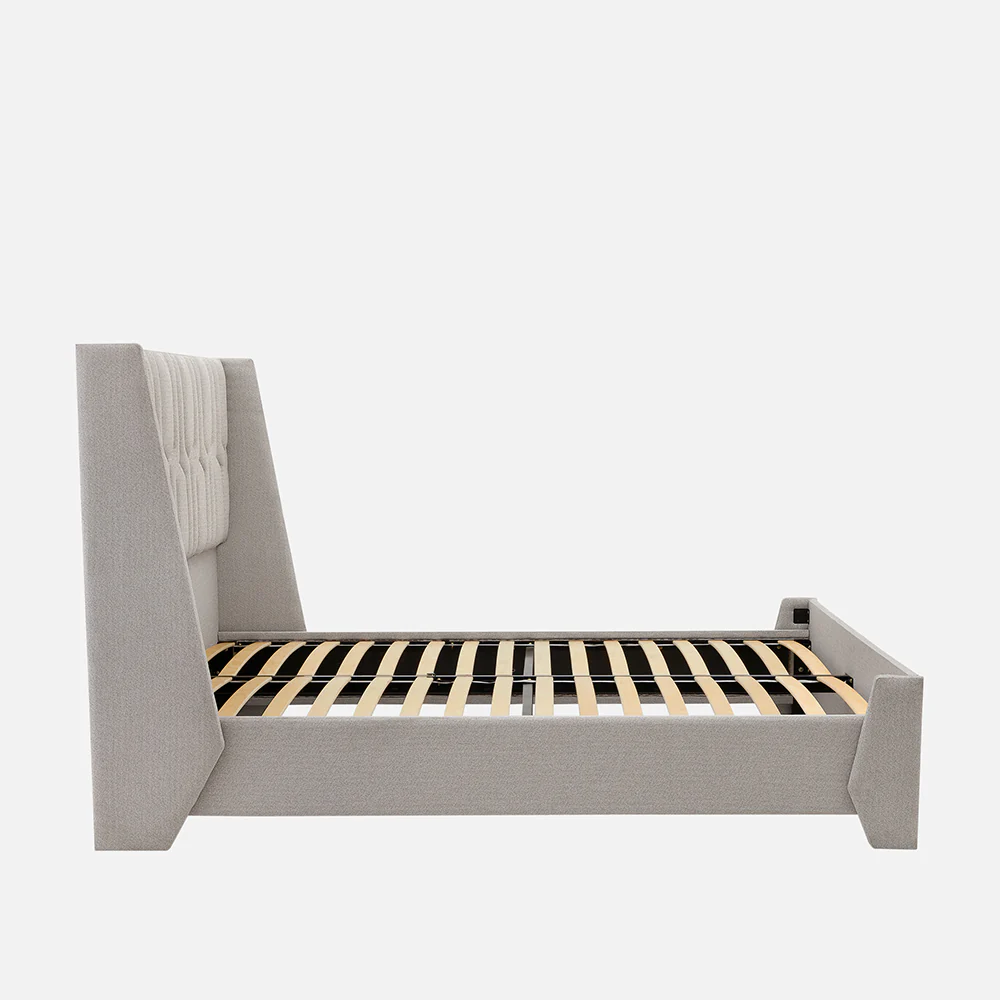 Tranquil Lime Shell Upholstered Bed - Grey Color - Image 10