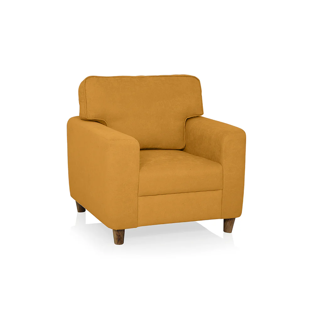 Utopia Yellow Fabric 1 seater sofa - Image 3