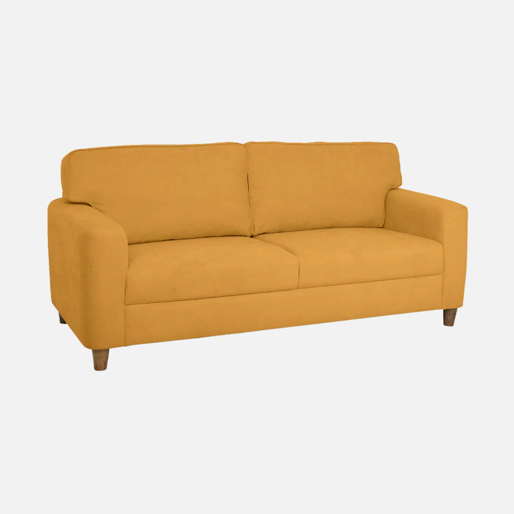 Utopia Yellow Fabric 3 Seater Sofa - Image 3