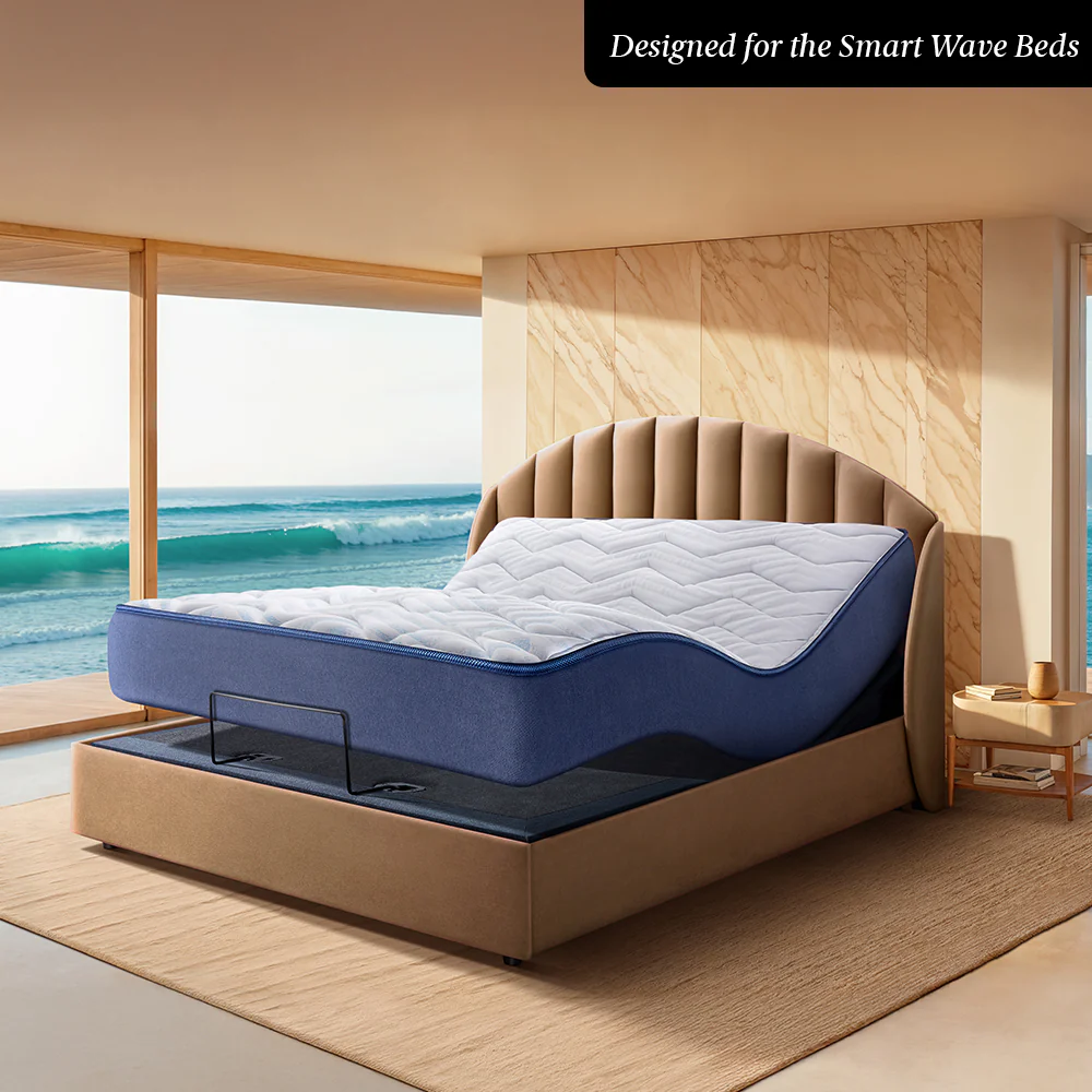 Wave Plus Adjustable Bed Celeste Upholstered Bed (Brown)+ Wave Kinect Reva Mattress 8"(20.3cm) - Image 3