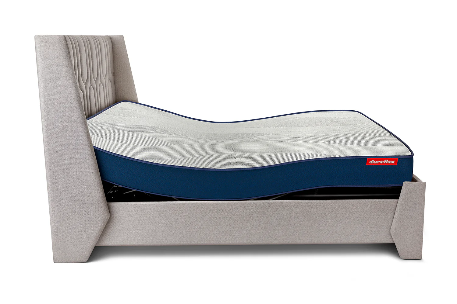 Wave Plus Adjustable Bed + Tranquil Upholstered Bed (Beige)+ Livein Duropedic Mattress 6" - Image 4