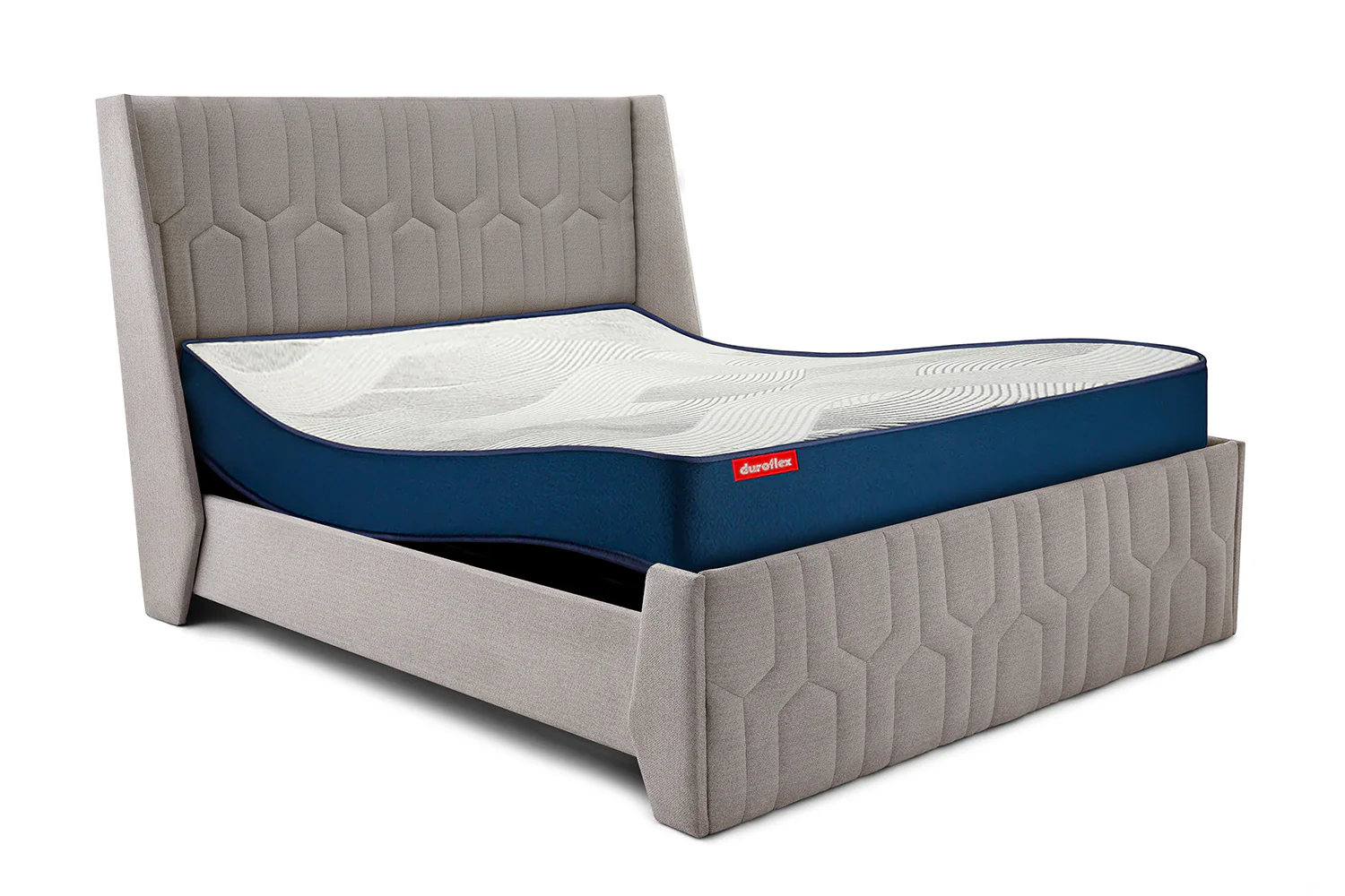 Wave Plus Adjustable Bed + Tranquil Upholstered Bed (Beige)+ Livein Duropedic Mattress 6" - Image 5