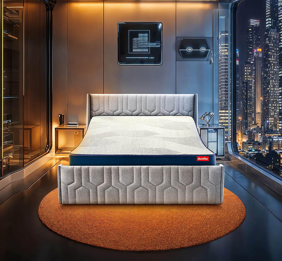 Wave Plus Adjustable Bed + Tranquil Upholstered Bed (Beige)+ Livein Duropedic Mattress 6" - Image 7