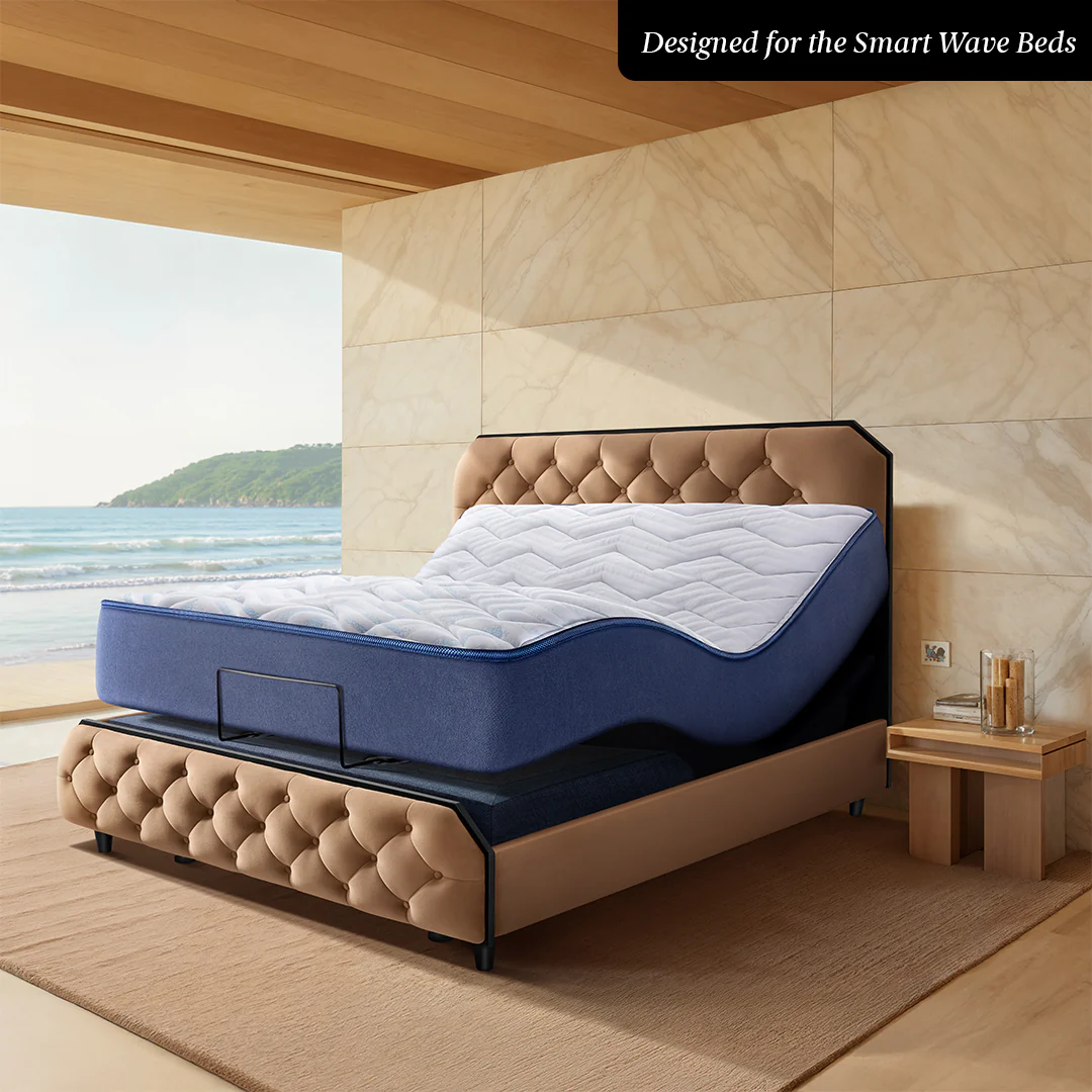 Wave Plus Adjustable Bed Serene Upholstered Bed (Brown)+ Wave Kinect Propel Mattress 8"(20.3cm) - Image 3