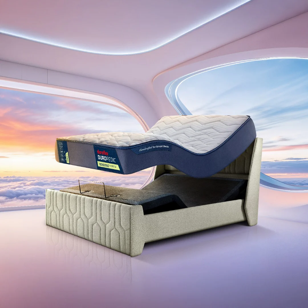 Wave Plus Adjustable Bed Tranquil Upholstered Bed (Beige)+ Wave Kinect Propel Mattress 8"(20.3cm) - Image 2