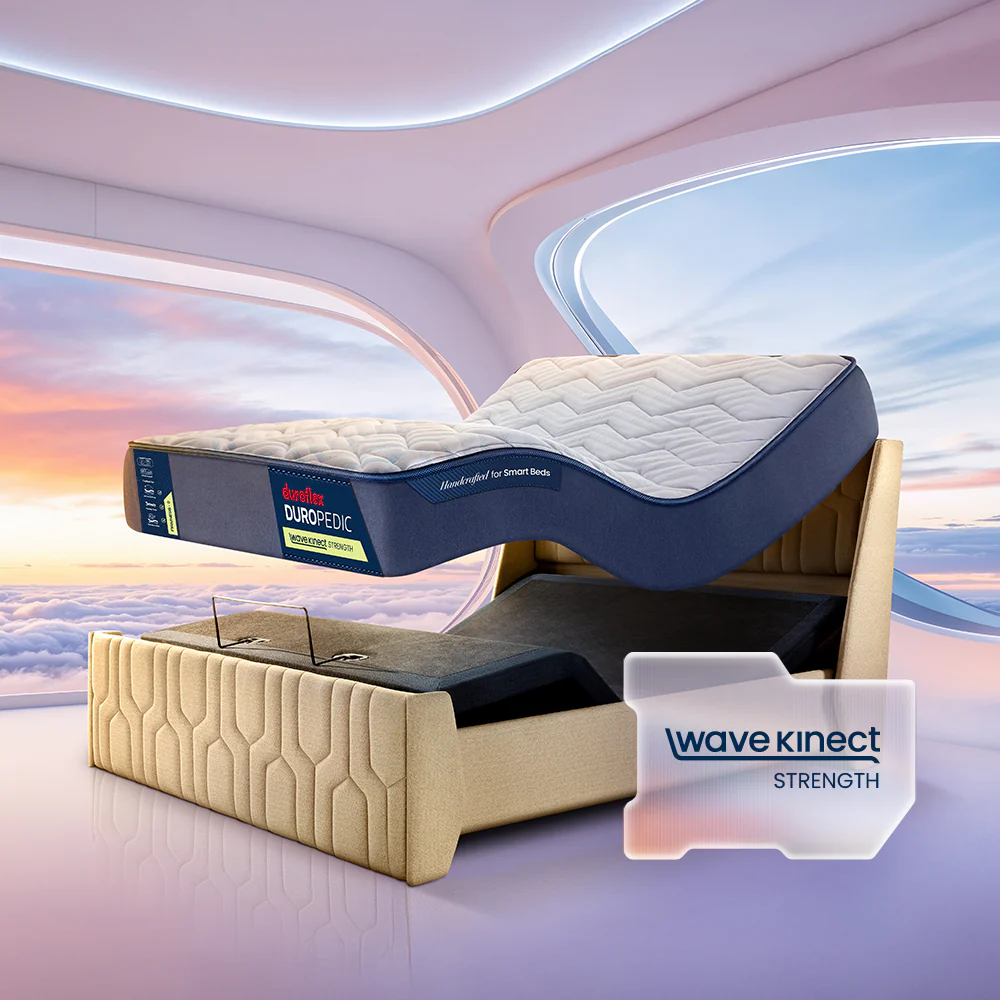 Wave Plus Adjustable Bed Tranquil Upholstered Bed (Brown)+ Wave Kinect Propel Mattress 8"(20.3cm) - Image 2