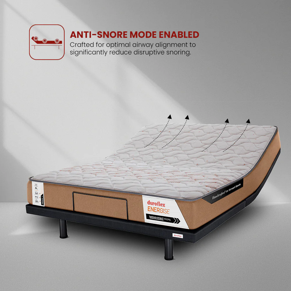 Wave Plus Adjustable Bed Tranquil Upholstered Bed (Brown)+ Wave Kinect Propel Mattress 8"(20.3cm) - Image 5