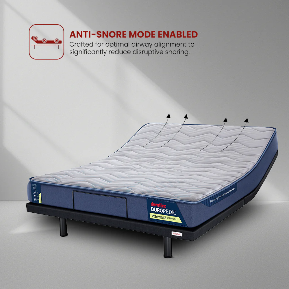 Wave Plus Adjustable Bed Tranquil Upholstered Bed (Beige)+ Wave Kinect Strength Mattress 8"(20.3cm) - Image 5