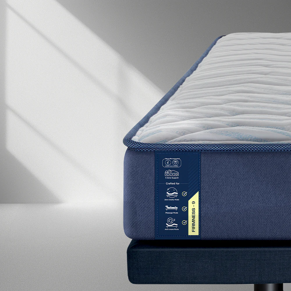 Wave Plus Adjustable Bed Tranquil Upholstered Bed (Brown)+ Wave Kinect Strength Mattress 8"(20.3cm) - Image 8