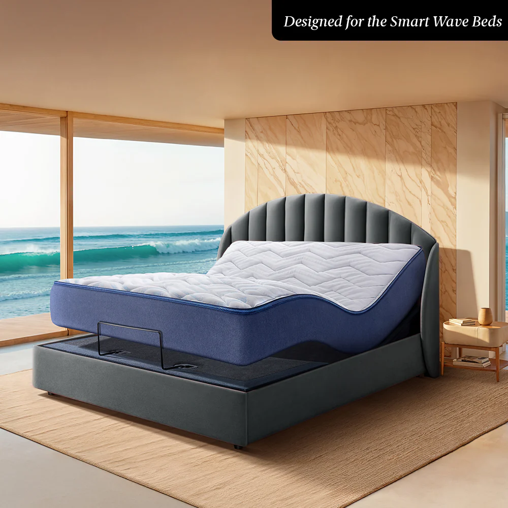 Wave Plus Adjustable Bed with Celeste Upholstered Bed and Livein Duropedic - Grey - Image 3