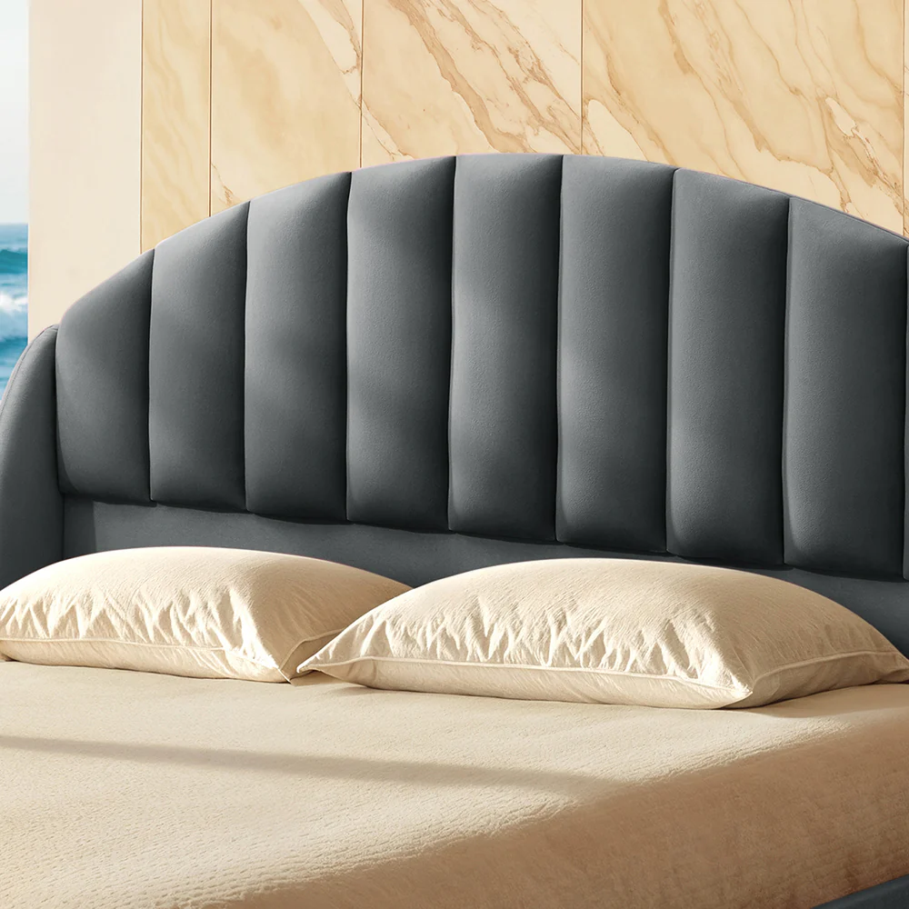 Wave Plus Adjustable Bed + Celeste Upholstered Bed (Grey)+ Quboid Mattress 8" - Image 5