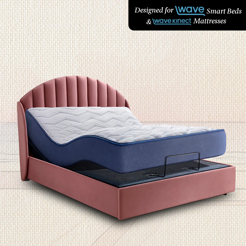 Wave Plus Adjustable Bed with Celeste Upholstered Bed and SuperGrid - Pink - Image 4