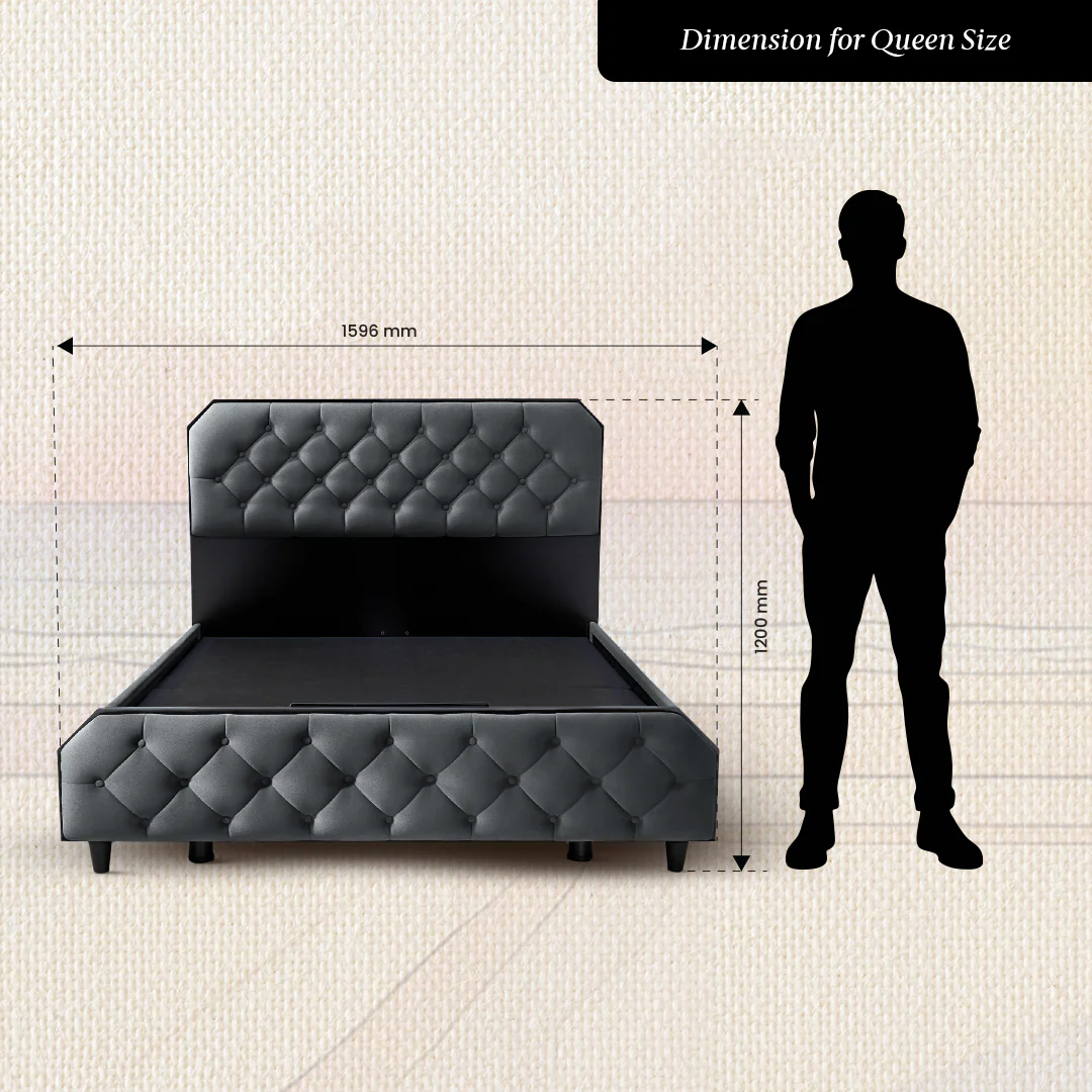 Wave Plus Adjustable Bed with Serene Upholstered Bed and Livein Duropedic-Grey - Image 11