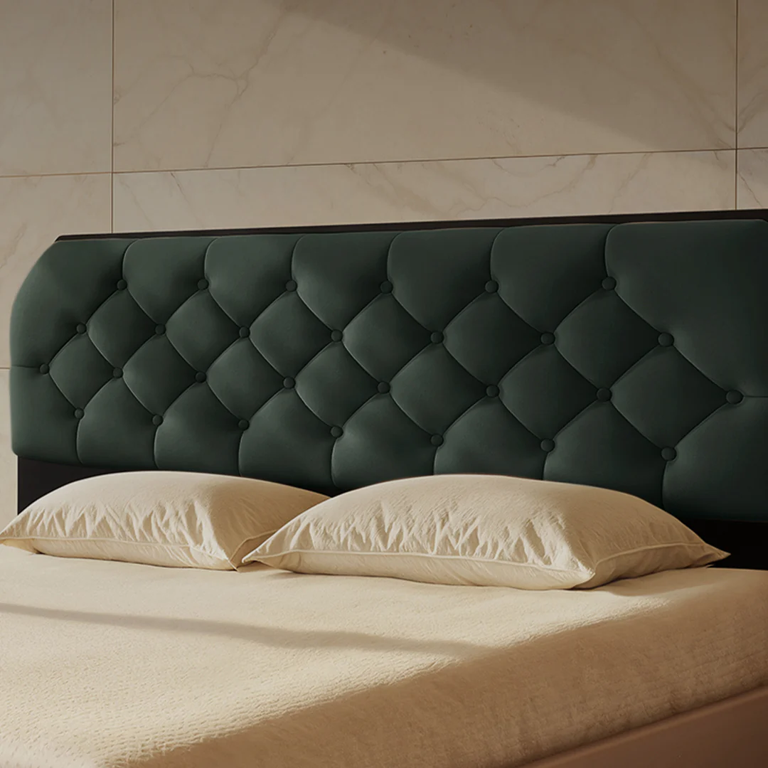 Wave Twin Adjustable Bed with Serene Green (Mountain View) Upholstered Bed with Quboid 8" (20.3 cm) and 2 Fitted Bedsheets - Image 6