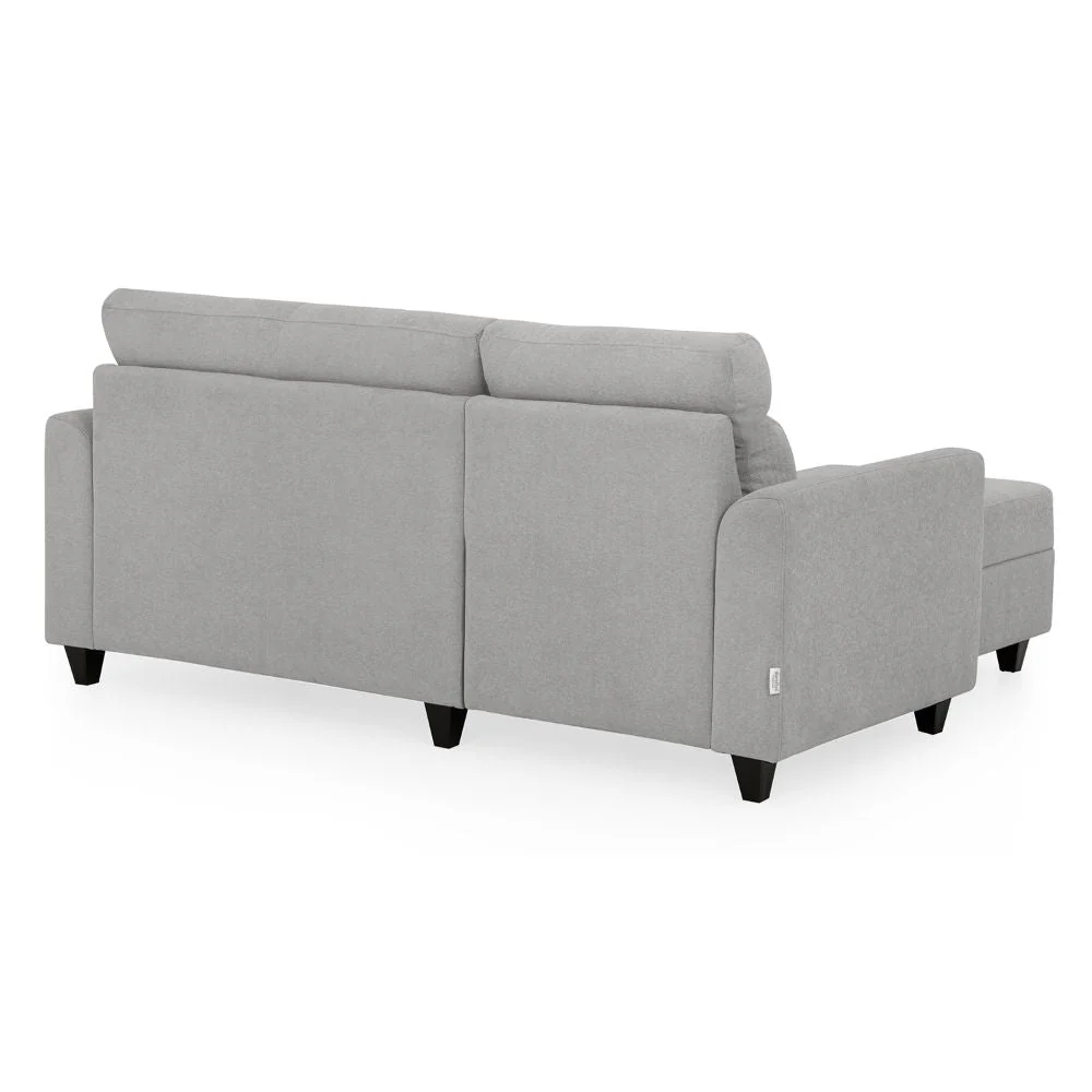 Zivo Plus Cloudy Gray Fabric 2 Seater Sofa with Lounger - Image 10