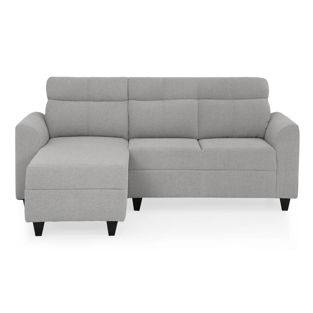 Zivo Plus Cloudy Gray Fabric 2 Seater Sofa with Lounger - Image 2