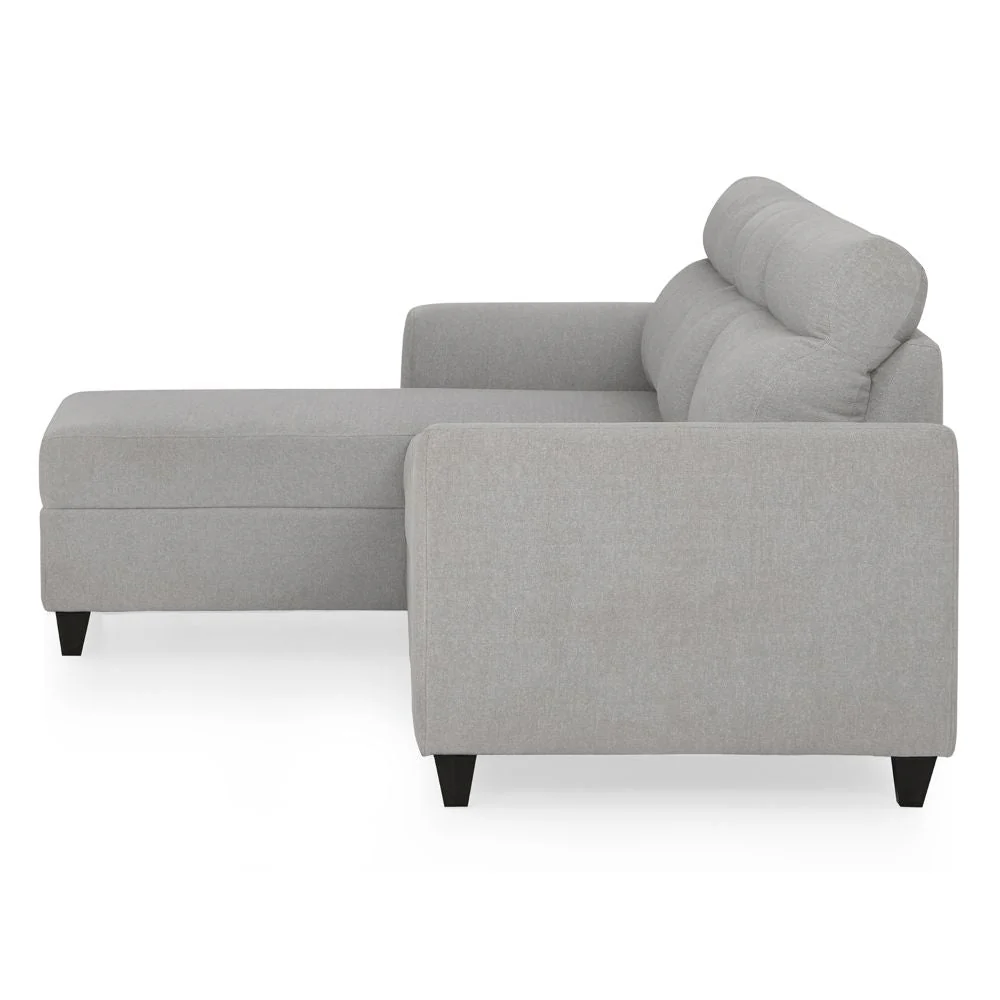 Zivo Plus Cloudy Gray Fabric 2 Seater Sofa with Lounger - Image 4
