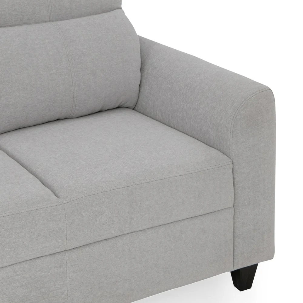 Zivo Plus Cloudy Gray Fabric 2 Seater Sofa with Lounger - Image 8