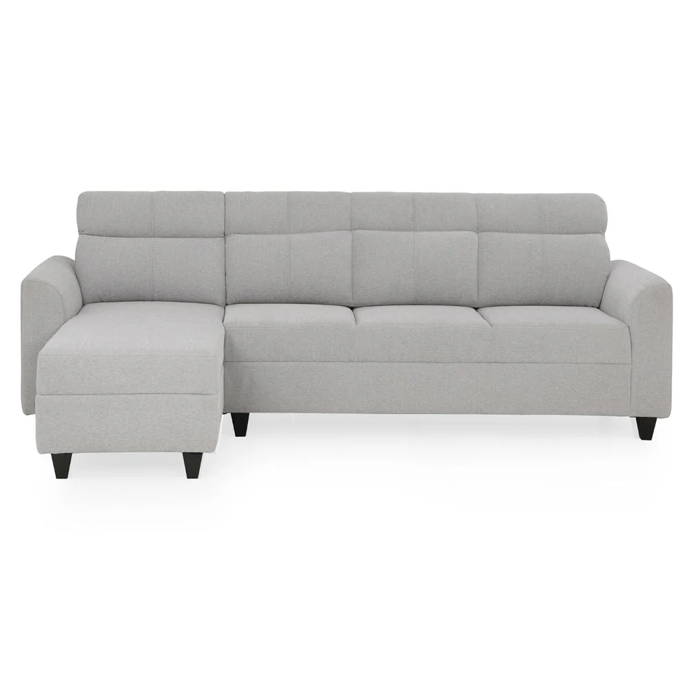 Zivo Plus Cloudy Gray Fabric Sofa Set 3 Seater Sofa with Lounger - Image 2