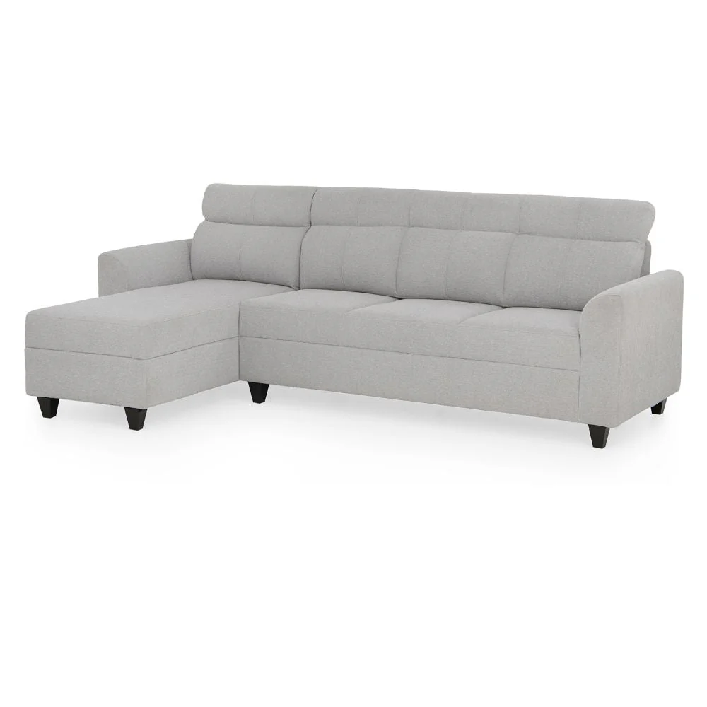 Zivo Plus Cloudy Gray Fabric Sofa Set 3 Seater Sofa with Lounger - Image 4