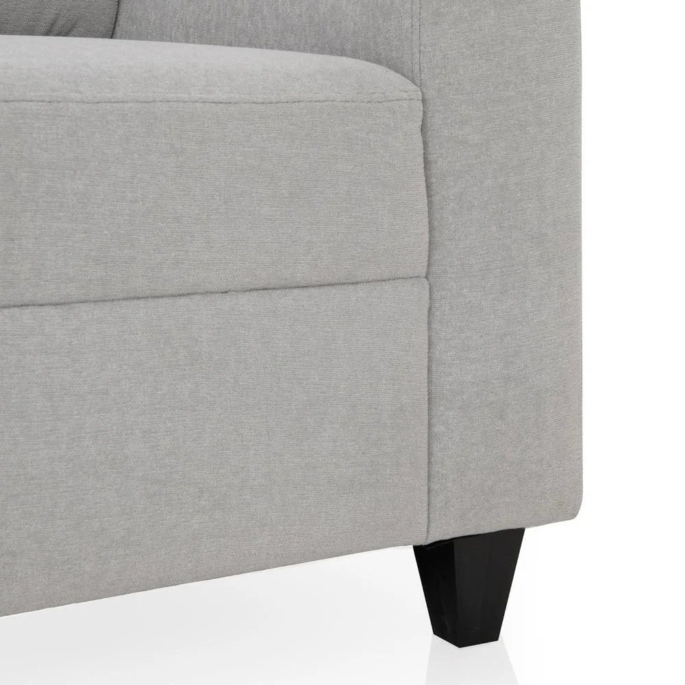 Zivo Plus Cloudy Gray Fabric Sofa Set 3 Seater Sofa with Lounger - Image 8