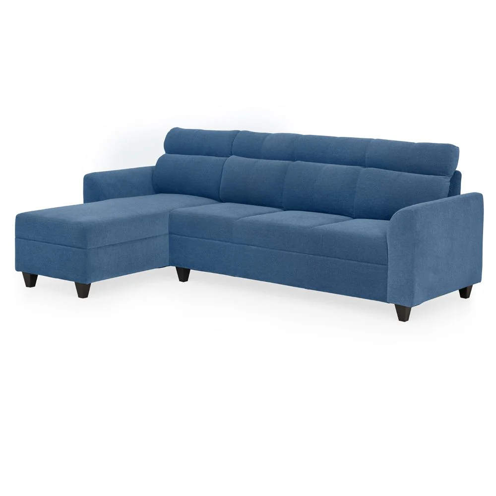 Zivo Plus Twilight Blue Fabric Sofa Set 3 Seater Sofa with Lounger - Image 3
